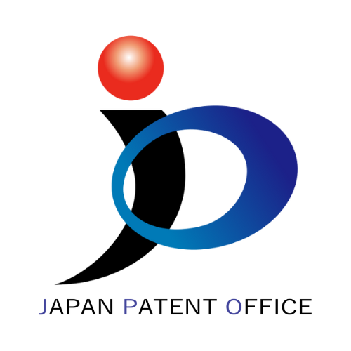 Logo of the Japan Patent Office with red, blue, and black colors on a white background.